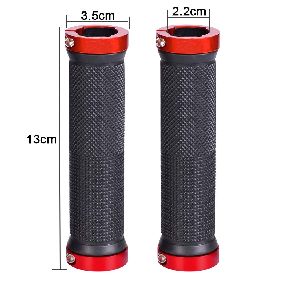 QitinDasen 2 Paia Premium Impugnature Bici, Ergonomici Manubrio Bicicletta, Maniglia Gomma Antiscivolo, Doppio Serratura In Alluminio, Impugnature Bici Per Diametro Esterno Di 22mm (Dorato