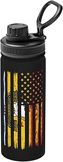 US And Flag of New Brunswick Water Bottle 18OZ Stainless Steel Insulated Water Bottles With Spout Lid Sports Keep Cold and Hot Water Bottle For Biking Hiking