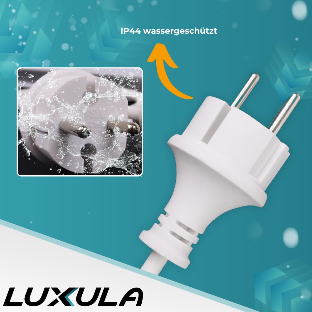LUXULA 4er Set LED Unterbauleuchte 90cm mit Schalter - 120cm Kabel - 22W 2000lm - 4000K Neutralweiß - 230V Schukostecker - IP65 Feuchtraumleuchte Schrankbeleuchtung Küche Werkstatt