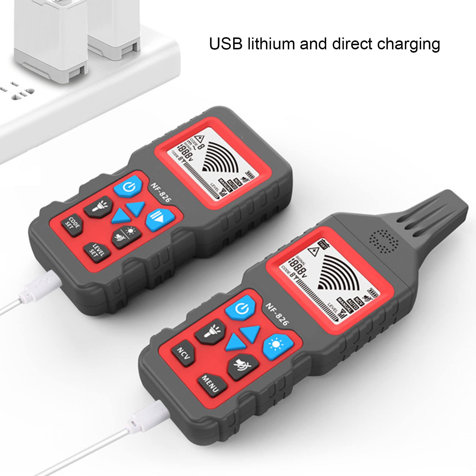 Probador de Cables Subterráneos, Detector de Rastreador de Cables de Localización, Localizador de Cables de Cables Subterráneos de 12 a 400 V Ca CC, Función de Linterna Incorporada para Conductos
