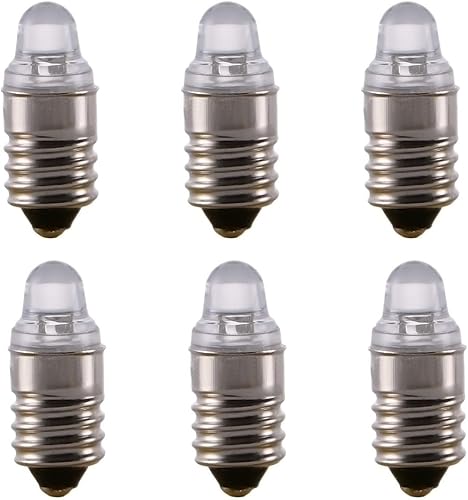 Miniatura 2 de 5 bombillas LED E10, 3 voltios, bombillas de linterna en miniatura, bombillas E10, mini lámparas blancas cálidas 3000K 3V
