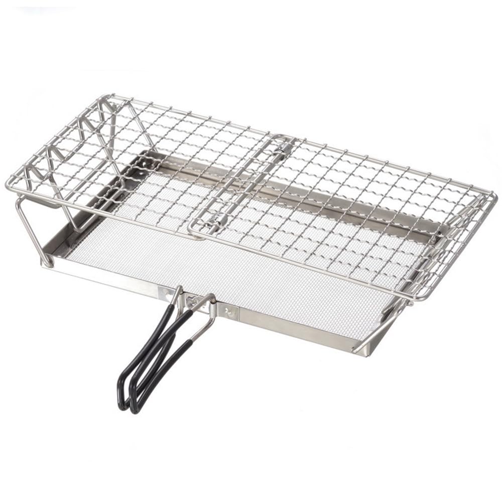 Sonew Camping Toaster für Gaskocher, Edelstahl Faltbar Camping Grill, Handgriff mit Gummibeschichtung, Ideal für Camping, Picknick und Angeln