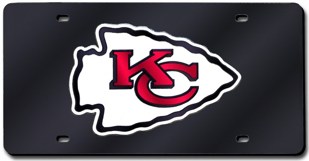 Rico Kansas City Chiefs Black Laser Cut License Plate