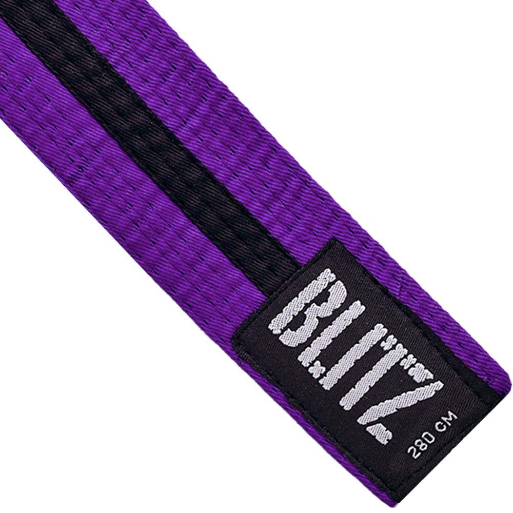 Blitz Colour Belt/Black Stripe - Purple/Black - 320cm — image 1