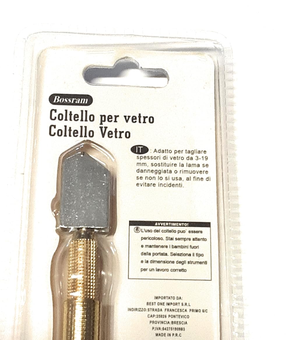 Tagliavetro Professionale, Coltello per Vetro per Vetro, Specchio e Piastrelle di Ceramica Lunga165MM