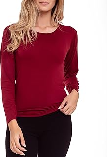 Camiseta Interior Térmica Licra Manga Larga Mujer Cuello Redondo Color Liso