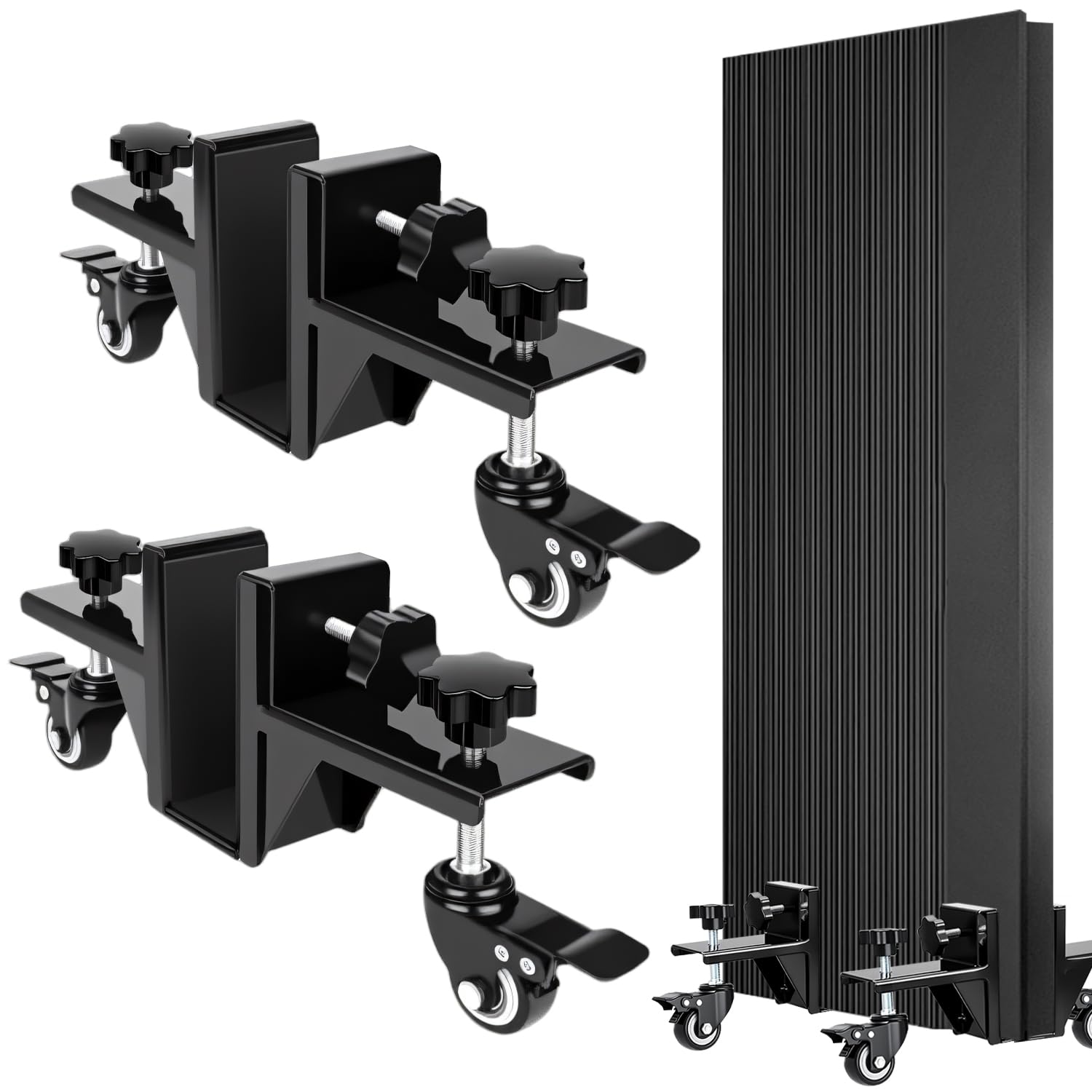 2Pcs Heavy Duty Door Dolly, Adjustable Door Board Dolly with Wheels, The Single Person Hands Free Door Install Kit, Door Hanging Jig KitLifter Tool for 1-3/8" to 2-1/4 "Pre-Hung.