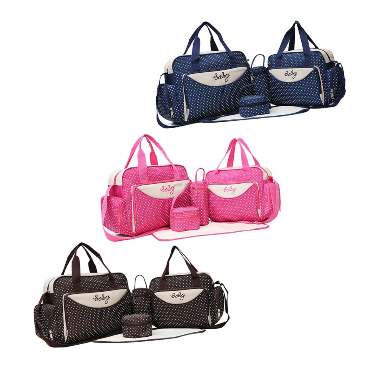 SHERCHPRY 1 Satz 5St Reisewindeltasche reisen Handtasche Wickeltasche Reisetasche die Einkaufstasche Mama Tasche Tragetasche mit großem Fassungsvermögen tragbar Babytasche Rucksack Mutter