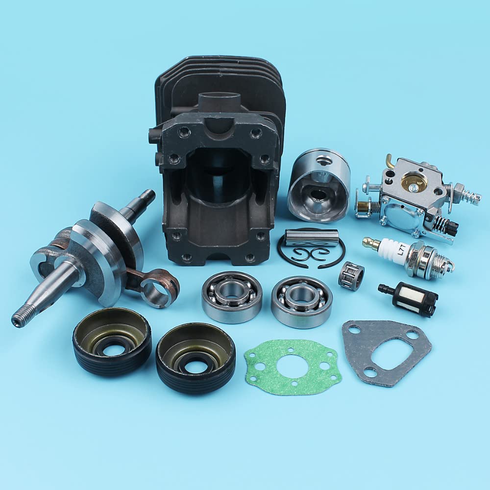 Carburateur de Vilebrequin à Piston Cylindre 38mm for Husqvar 136 137 141 142, roulement de tronçonneuse, Joints d'huile, Joint de Filtre plaqué NIKASIL