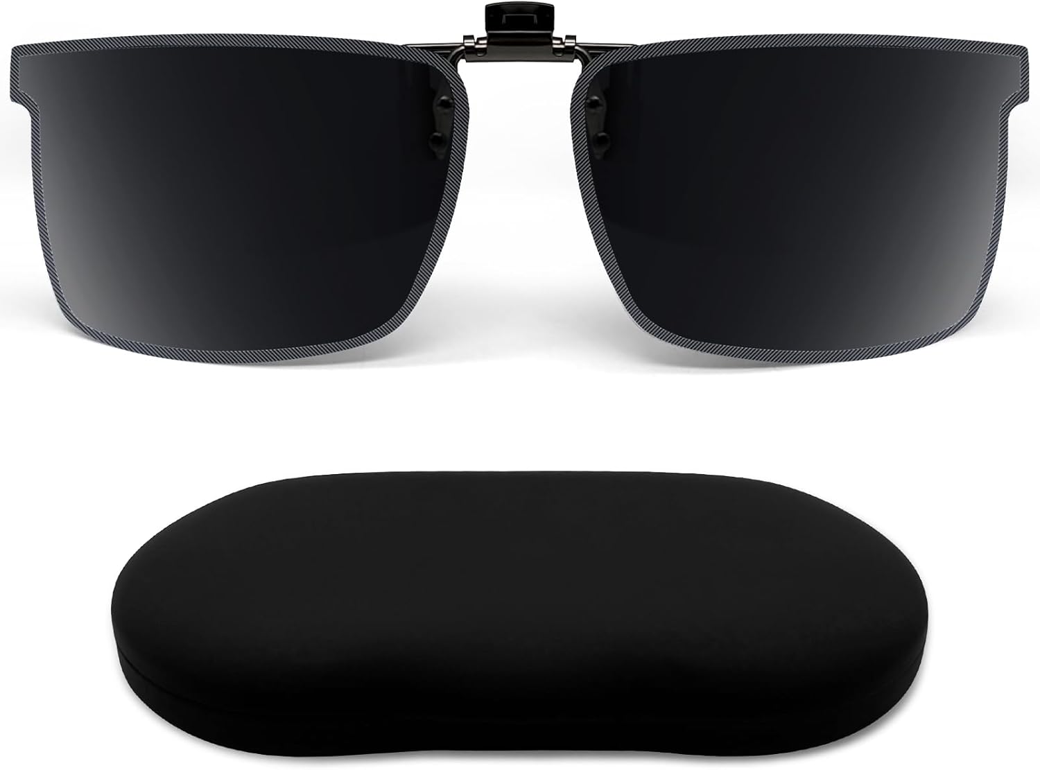 LADYPONYCSC Polarized Clip-on Sunglasses for Men & Women, Universal Fit Over Prescription Glasses with Case