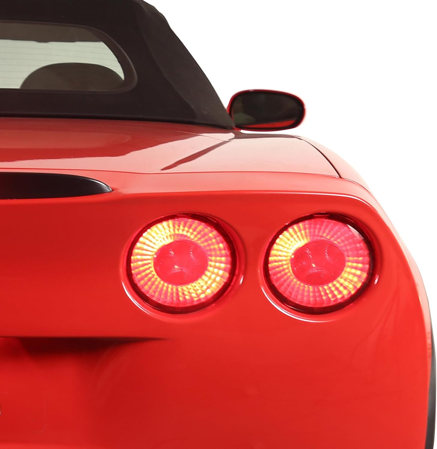PIUGILH Rear Tail Light Guards Cover Fit for Corvette C6 2005-2013 Accessories, Tail Light Protector Cover Trim, 4 Pcs-Smoked Black