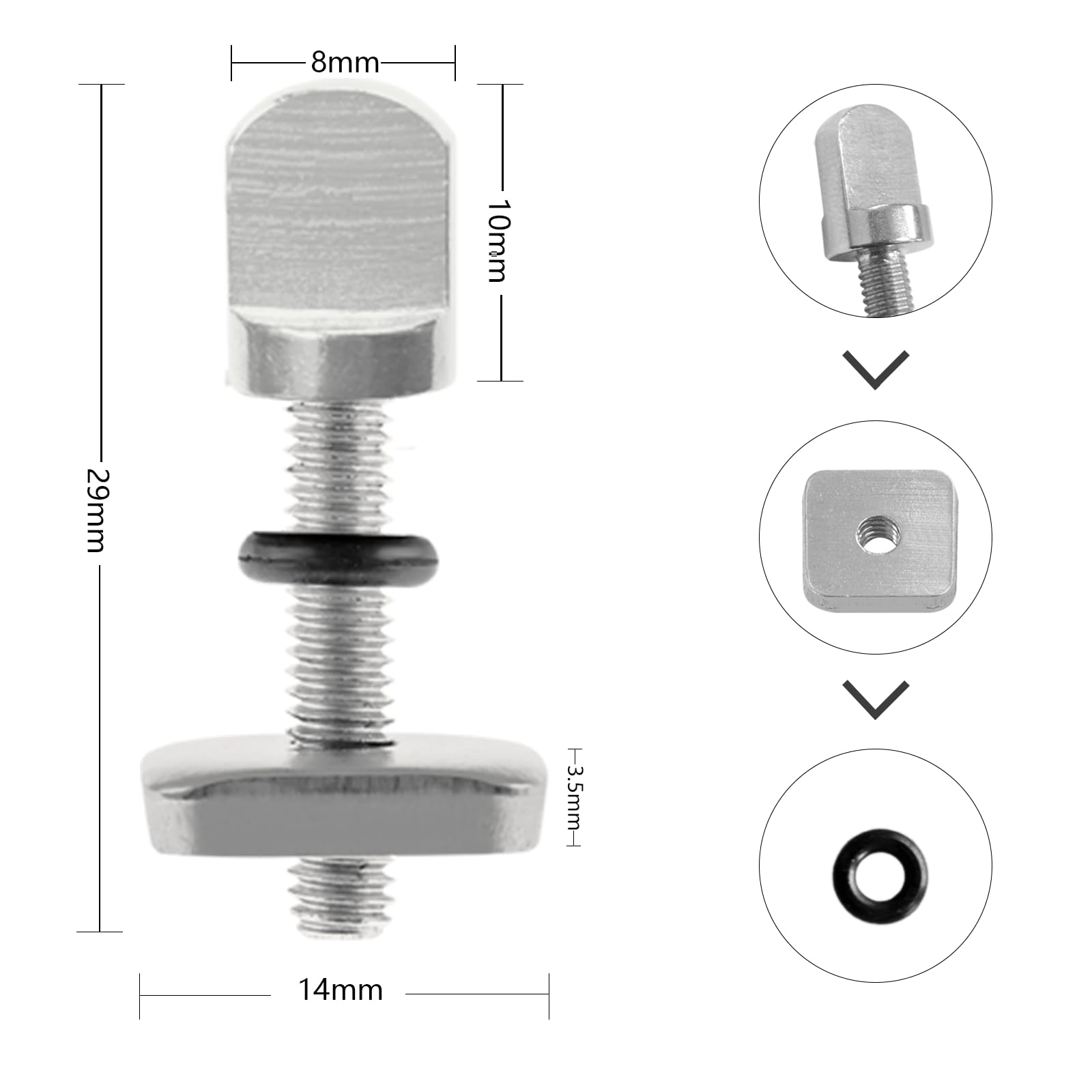 Tornillo para Tabla de Surf Acero Inoxidable 10 Piezas Accesorios Paddle Surf