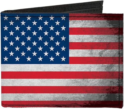 Buckle-Down Billetera plegable de lona estándar para hombre Estados Unidos, 4.0 "x 3.5"