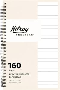 Hilroy Premiere Spiral Bound Notebook, Small, 6” x 9.5”, Cream Lined Paper, 160 Pages/80 Sheets (590001)