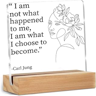 Therapy Office Desk Decor Acrylic Sign, Mental Health Decor for Home School | Mental Health Office Decor for Home Bedroom, Mental Health Gifts for Counselor Psychologist, I Am What I Choose to Become