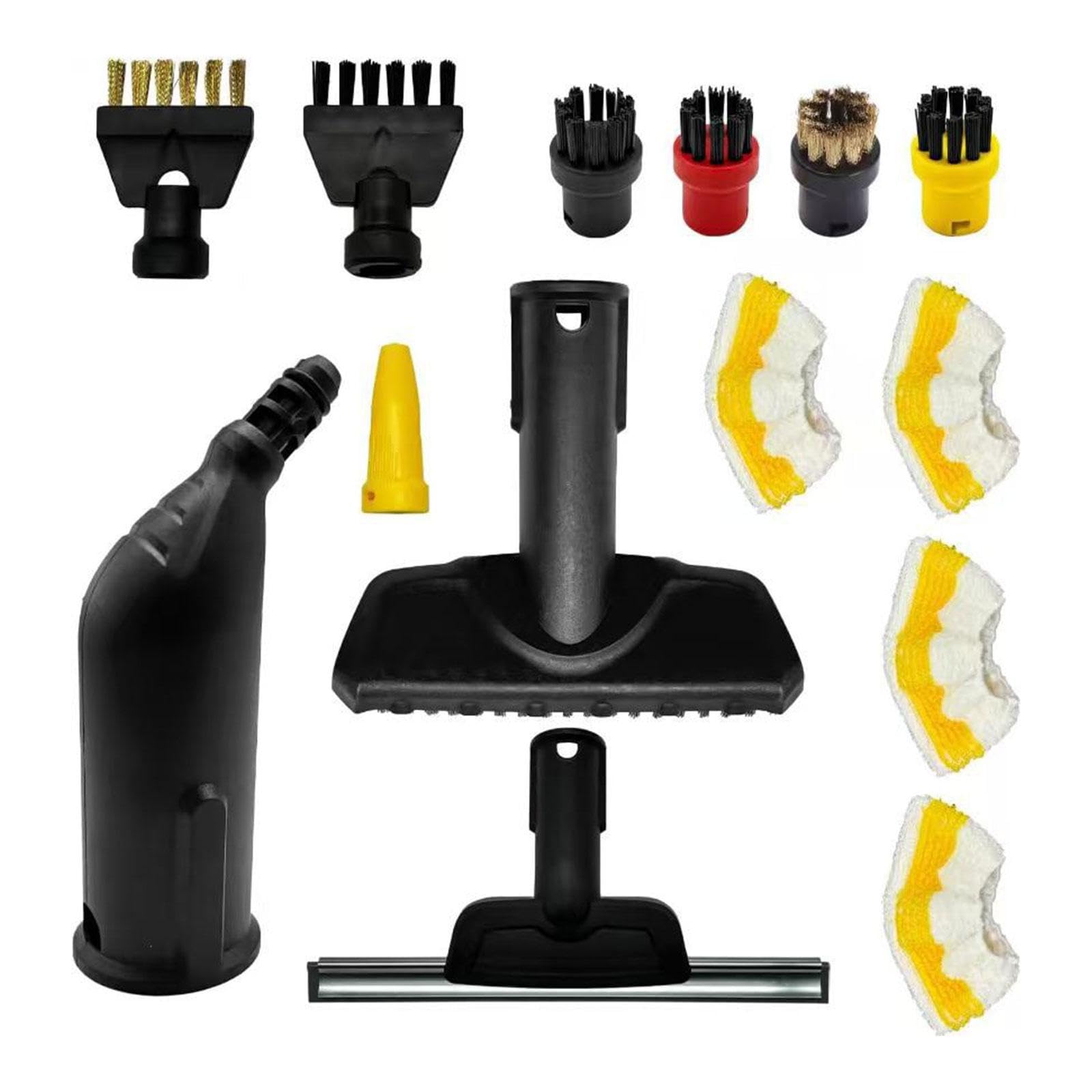 Ensemble D'accessoires pour Nettoyeurs Vapeur : en Microfibre, Buse, Brosses Rondes pour Carrelage et, 14 Pièces