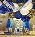 Navy Blue Baby Shower Party Decorations-It's A BOY Banner Tissue Pom Pom Paper Lanterns Balloons for Royal Prince Baby Shower Nautical Baby Shower 1st Birthday Decor