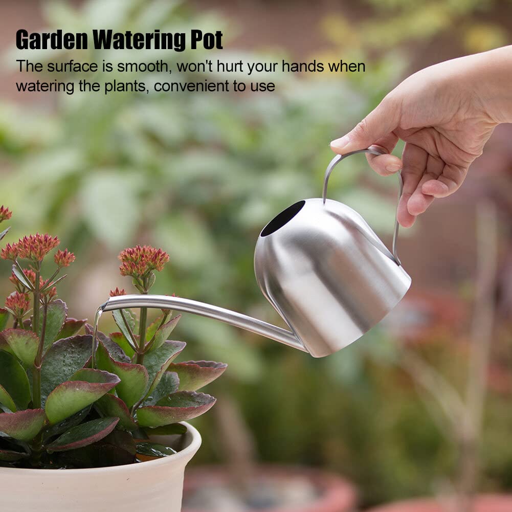500ML/1000ML Indoor Stainless Steel Watering Can, Small Plant Watering Can with Long Spout - Image 3