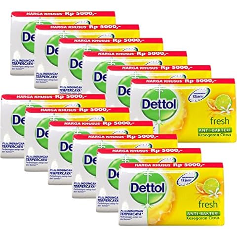 Dettol Anti-Bacterial Bar Soap, Re-Energize Fresh, 110 Gr / 3.88 Oz (Pack of 12) Cover