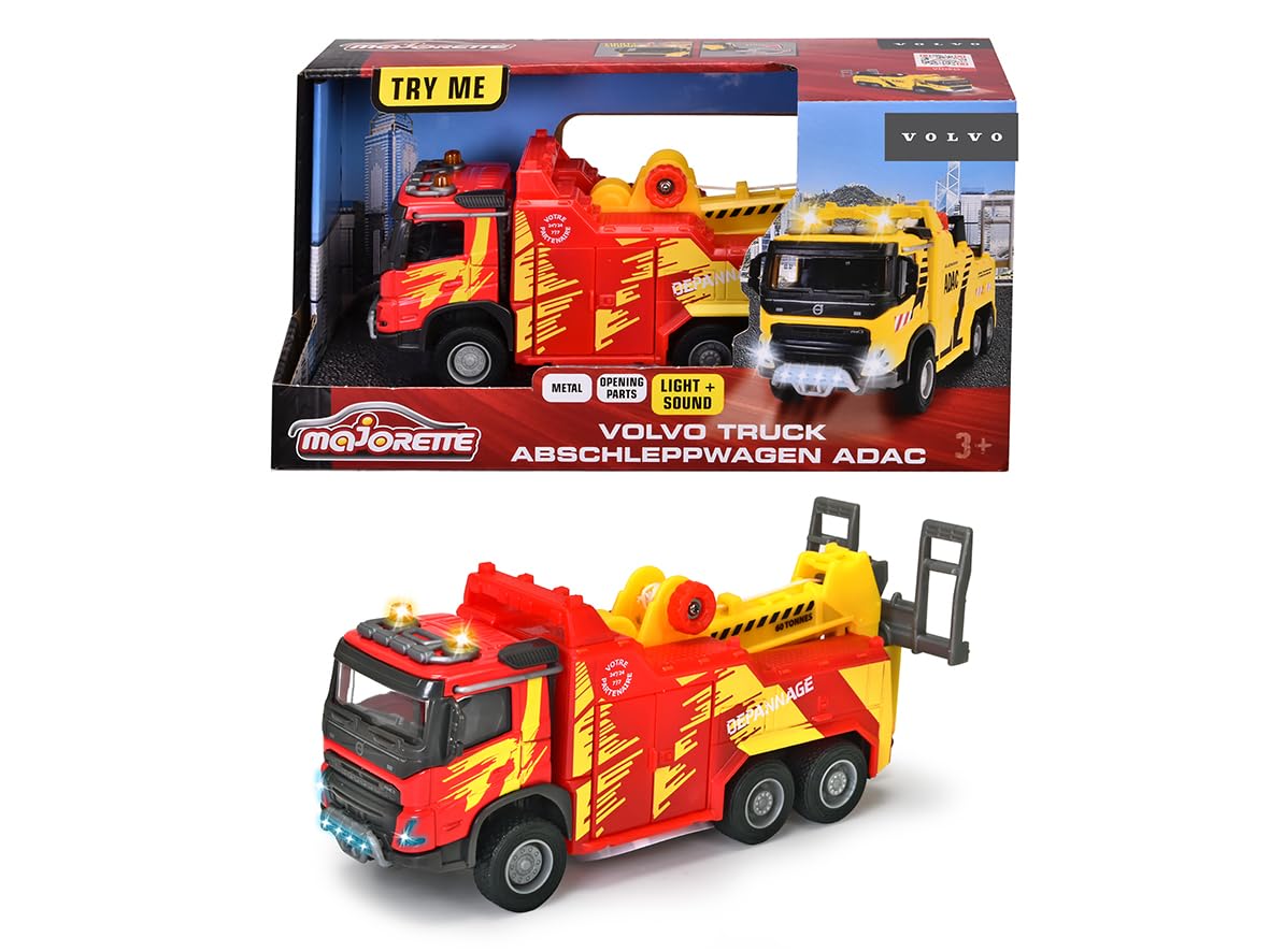 Majorette - Grand Series - Volvo Carro attrezzi - 20 cm (scala 1/43°) - Suoni e luci - Da 3 anni - 213743002002