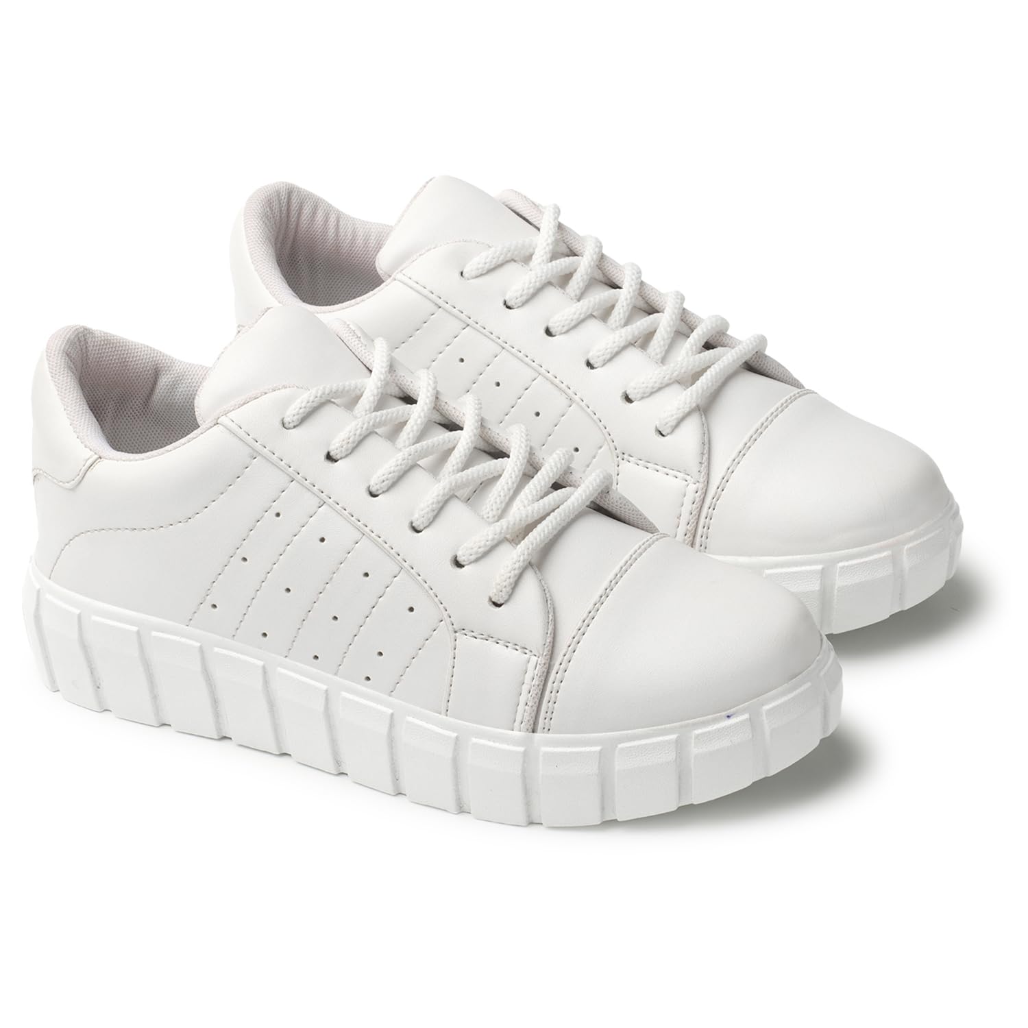 Blinder Full White Womens Sneakers lace-up Shoes (B0C8PM19Z9) Amazon Price History, Amazon Price Tracker