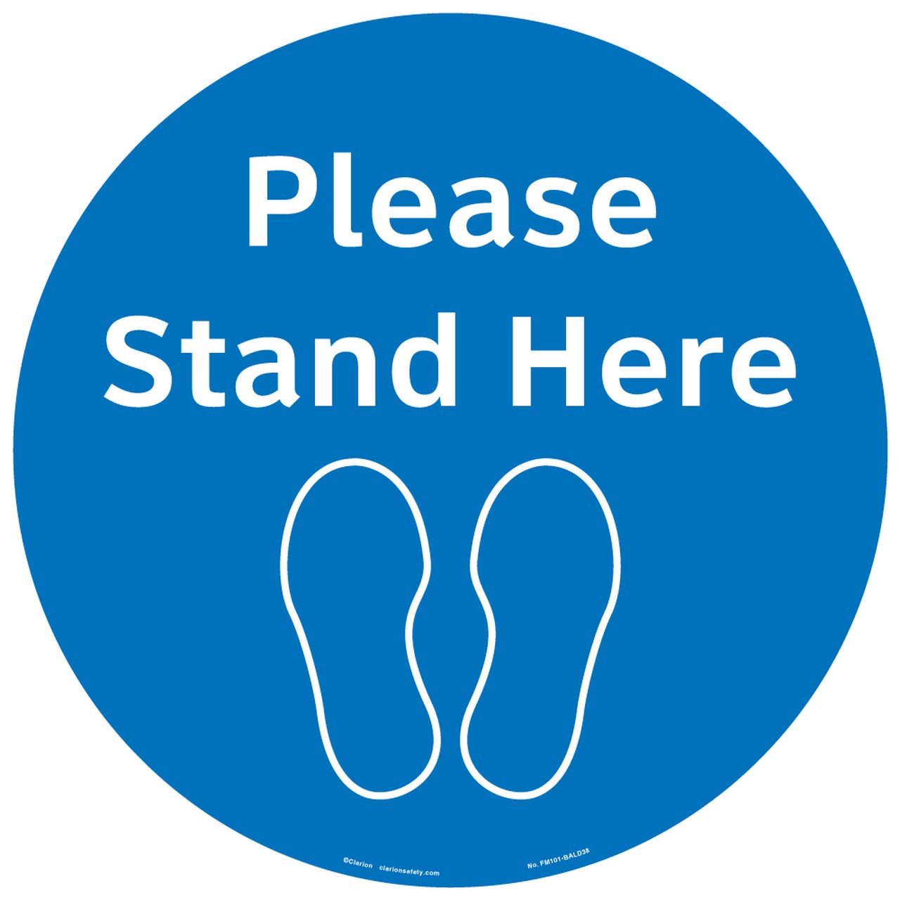 Please Stand Here Floor Marker - FM101 (Blue - FM101-BMPF4E, 16.00