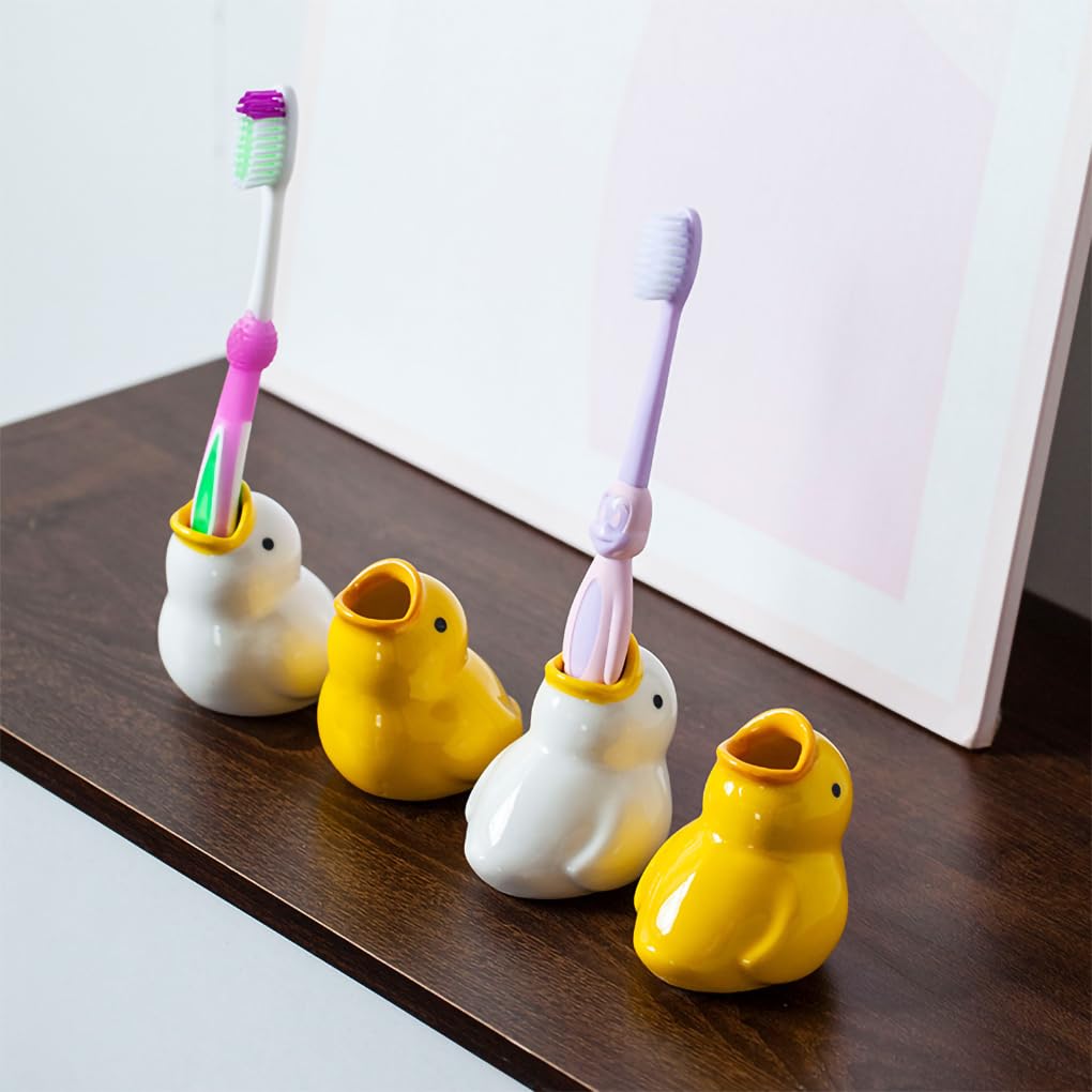 Amazon｜WAIT FLY かわいいアヒルのセラミック歯ブラシホルダー