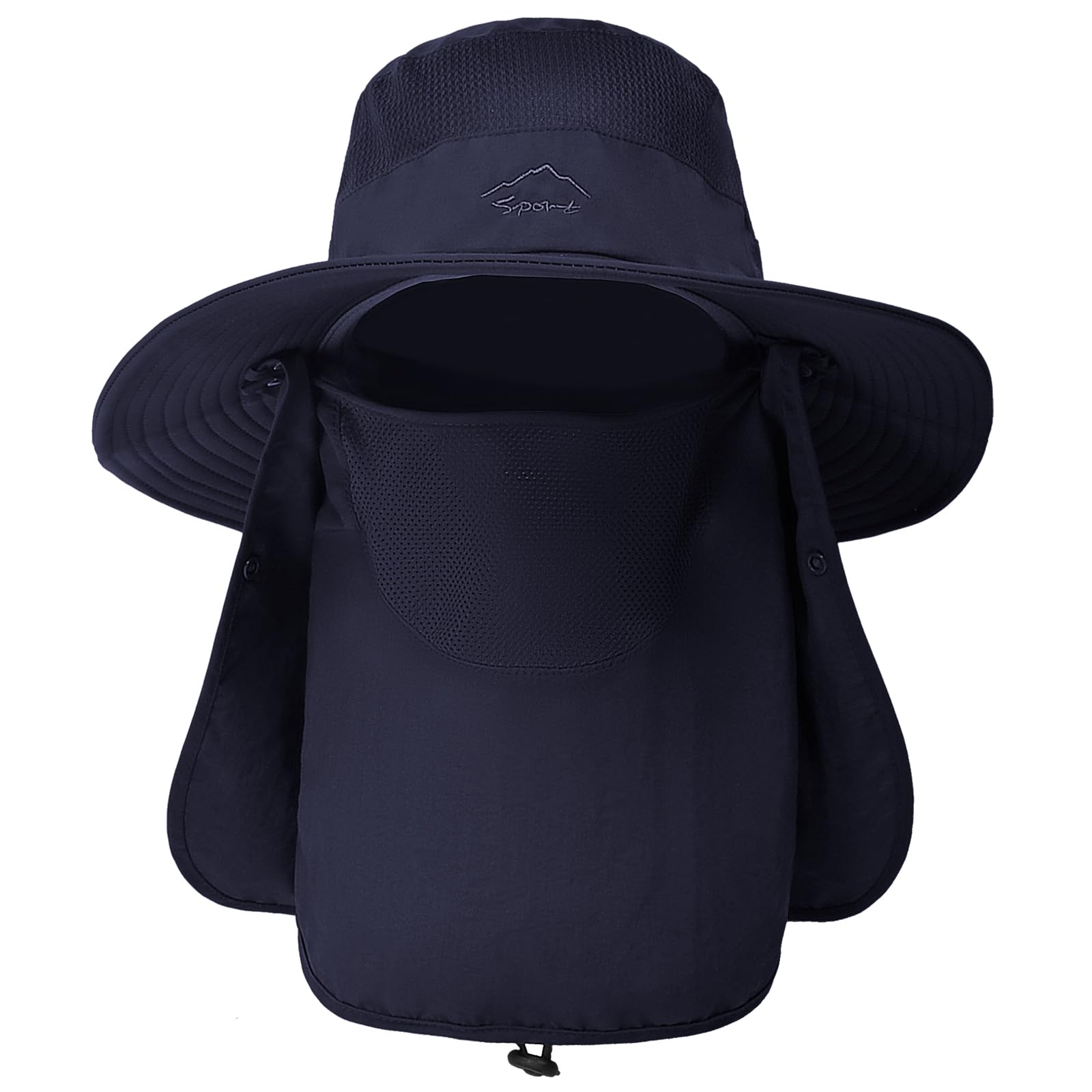 TAGVO Sombreros de Pesca para Hombre Mujer con Cubierta de Cuello Desmontable, Gorros de Pescador con Protección UPF 50+, Sombreros y Gorras de Sol Plegables para Cámping Excursionismo Caminando — view 9
