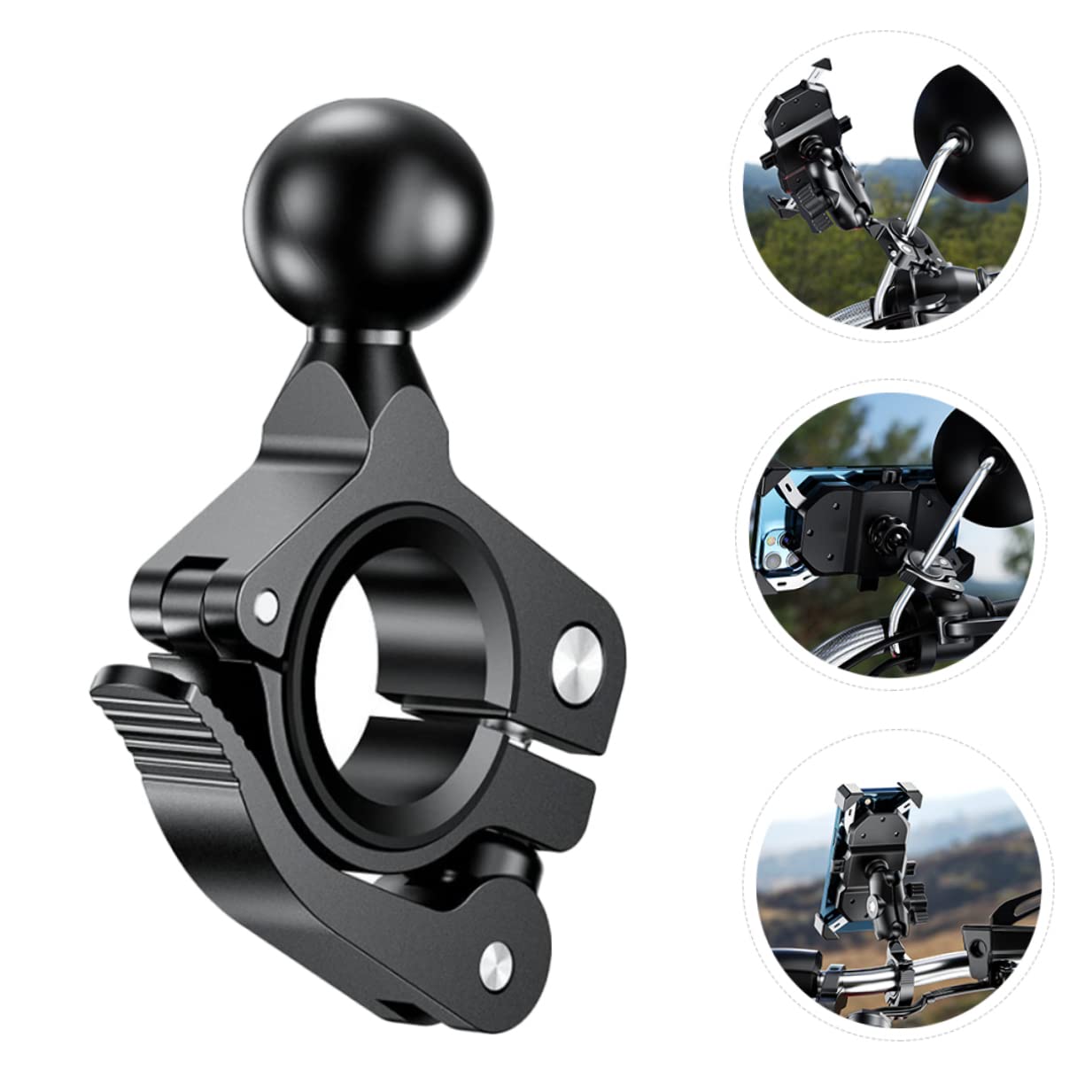 PLAFOPE Soporte De Manillar para Moto y Bicicleta Base De Montaje De Aleación De Aluminio con Adaptador De Bola De Compatible con Soportes De Teléfono Instalación y Duradero
