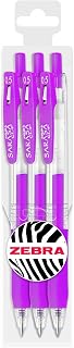 Zebra Sarasa Clip Gel Ink Rollerball Pens - 0.5mm Nib - Wallet Pack of 3 - Violet Ink