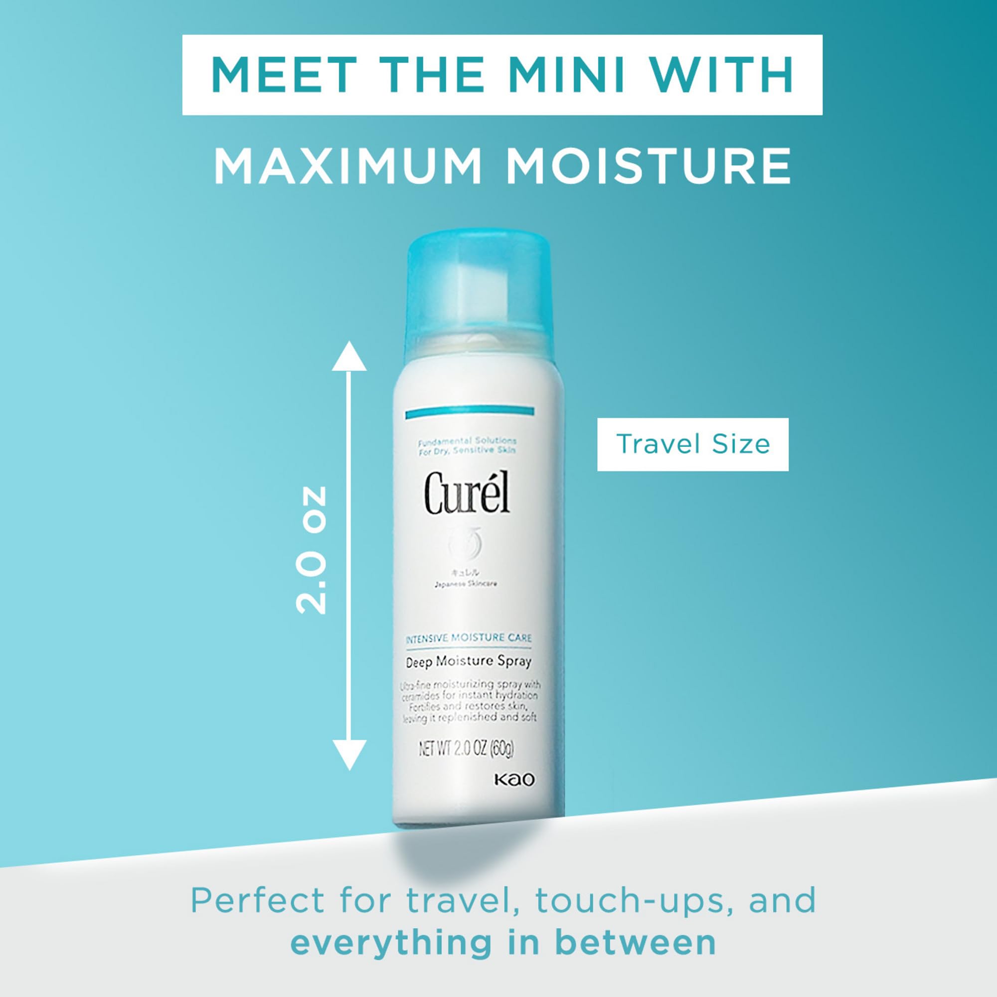 Curel Curél Spray Hydratant Profond Mini 60 g pour peaux sèches et sensibles