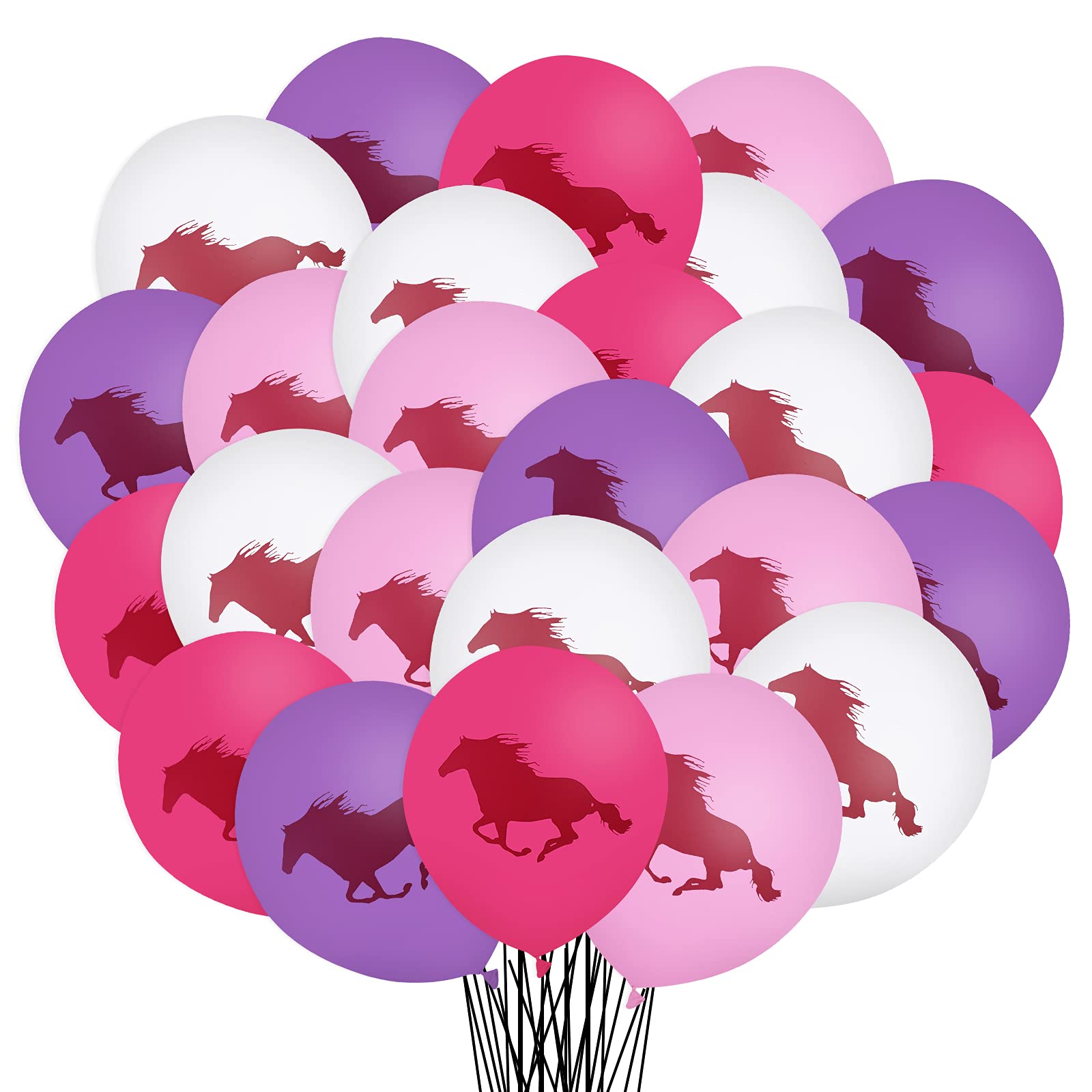 32 Pcs Horse Balloons Cowgirl Birthday Party Decoration Balloons 12 Inches Latex Balloon for Baby Shower Cowgirl Party Favors