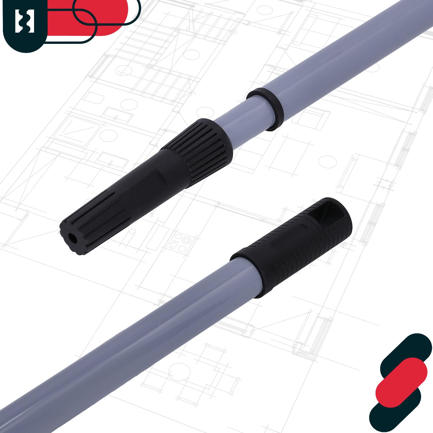 KOTARBAU® Palo Mango telescópico de Acero, Palo Extensible de 150 a 300 cm, Mango para Rodillo de Pintura, Barra telescópica, Amarillo