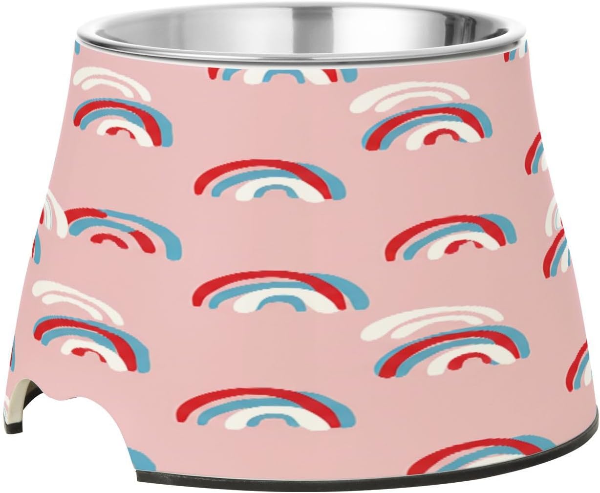 YETTASBIN Colorful Rainbows Elevated Dog Bowls, Prevention of Vertebrae Disease Raised Dog & Cat Bowl Stand with Removable Stainless Steel Bowls, Non-Slip Spill-Proof Pet Food & Water Bowl Dish