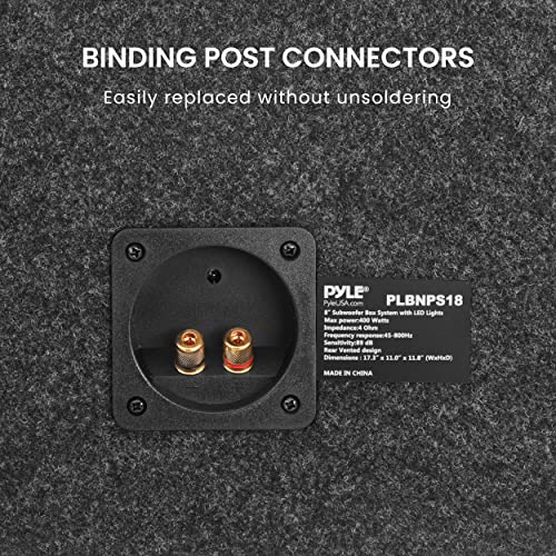 Pyle 8" Single Series Vented Subwoofer Enclosure For Car Audio - High Powered Sub Woofer Speaker With A 8 Inch Silver Paper Cone And Built-In Illuminating Led Lights - 400 Watt Max Power #TOP5