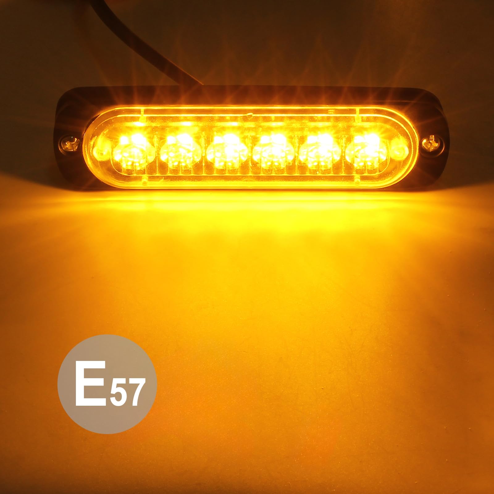 Justech 4x6LED Luci LED Lampeggiante Ambra Emergenza Lampada Strobe Emergenza Indicatori Strobo Avvertimento Spia Lampeggiante 12/24 V con Scatola di Controllo Principale per Veicolo Rimorchio Camion