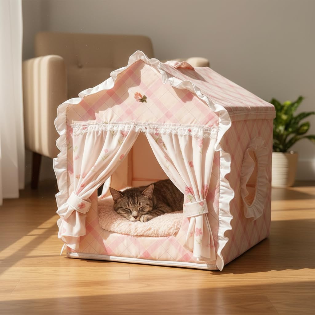Cuccia Gatto Principessa, Casetta per, L | Struttura in tessuto, Gatto riposo, animali, Per Decoratori interni