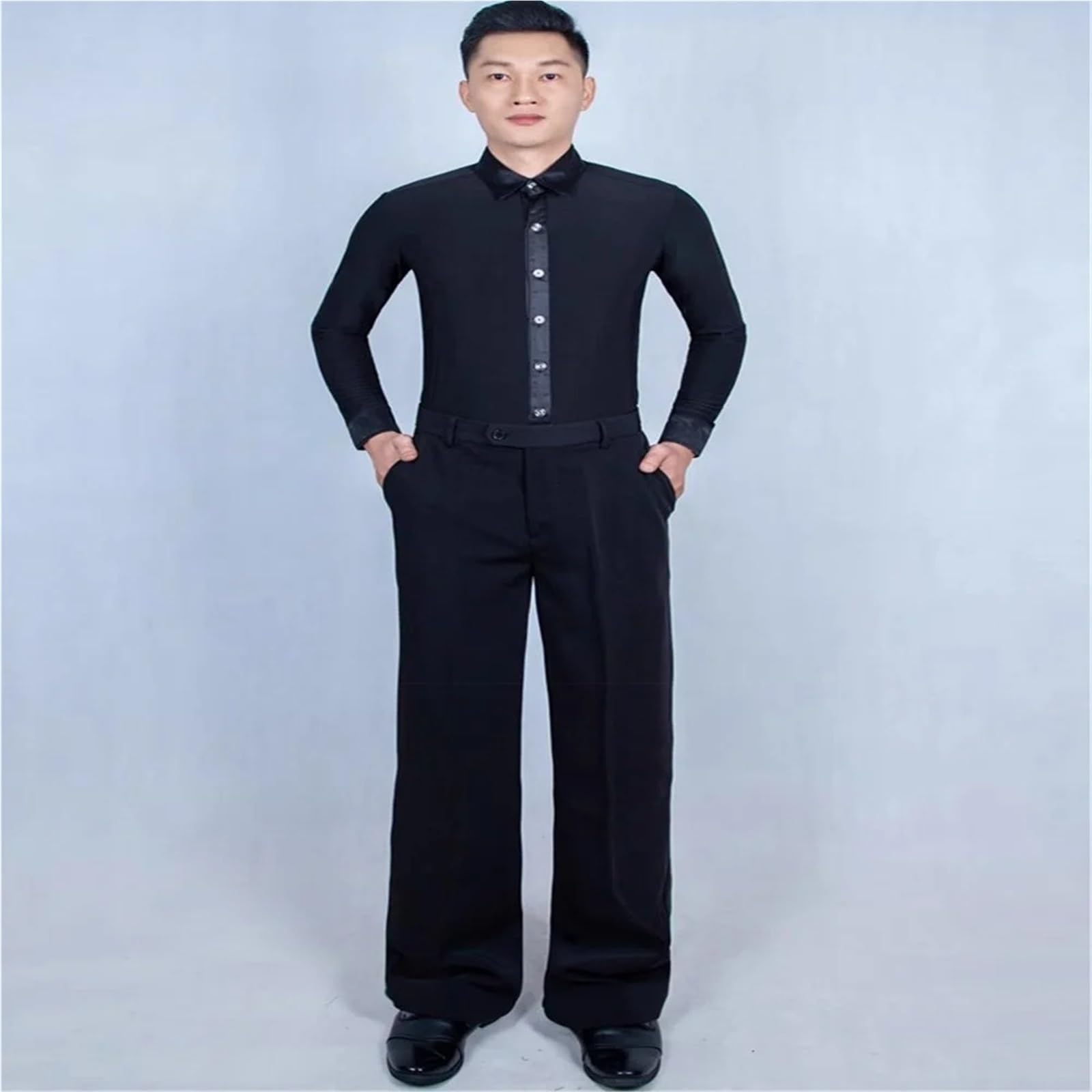 Pantalones De Baile Latino Hombre Pantalones de Baile Latino/Jazz for Hombre, Color Negro, for Mujer, for salón, Ropa, pantalón práctica/actuación con un botón(Brown,23 Waist 77)