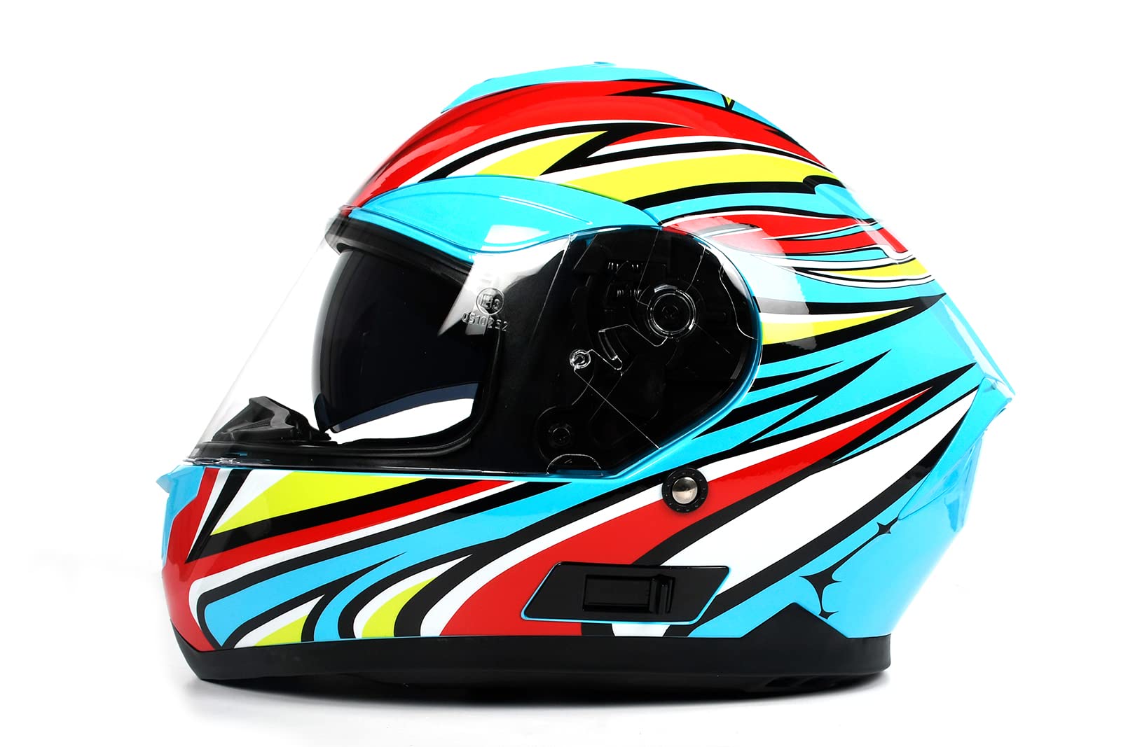 BHR Casco de moto integral con doble visera 814 Ride | Casco de moto Certificado ECE con doble visera anti-rayas | WIND ROSE BLUE | XL