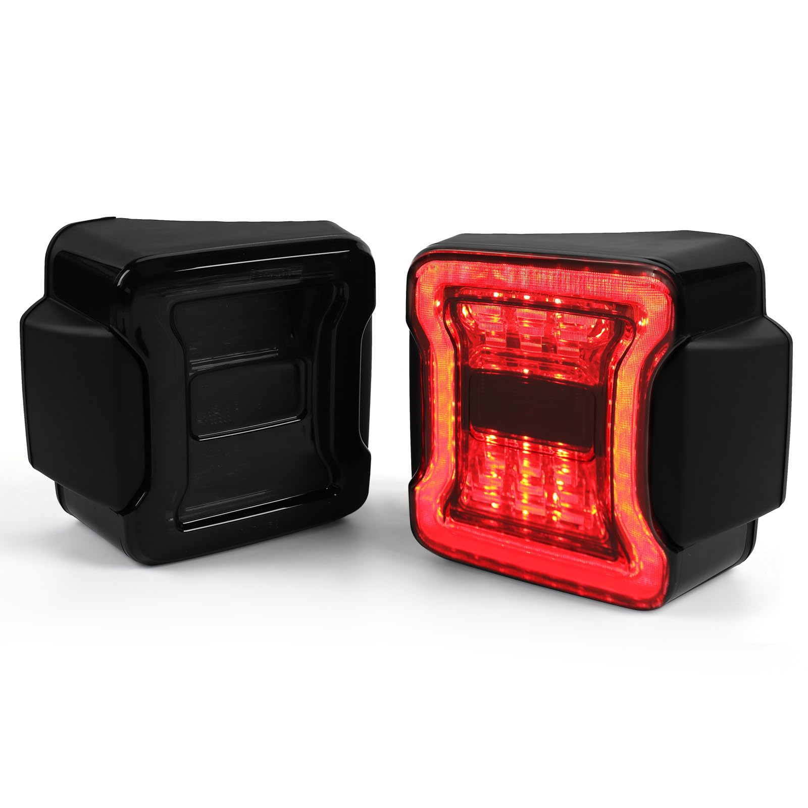 DKMGHT LED Tail Lights for Jeep Wrangler JK JKU 2007-2018, [DOT Approved] [Smoked Lens] [Plug n Play] Jeep JK Accessories (JK upgrade JL oem)
