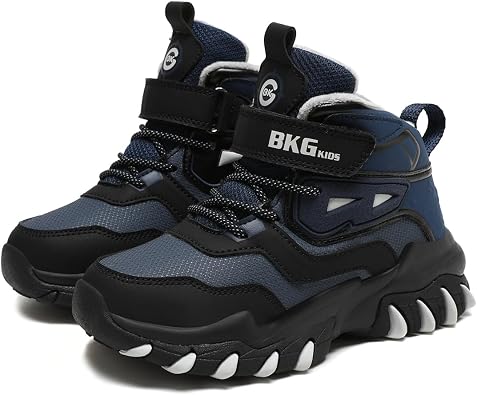Kids Snow Shoes with Foldable Crampons Anti-Slip Insulated, Adjustable Hook & Loop Waterproof Winter Ankle Boots for Boys Girls Youth Children