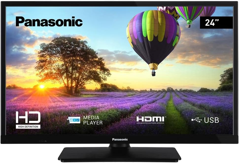 Panasonic TX-24M330E, 2024 TV LED HD da 24 Pollici, USB Media Player, Audio Surround, Modalità Hotel, HDMI, Possibilità di Montaggio a Parete, Nero Panasonic TX-24M330E, 2024 TV LED HD da 24 Pollici, USB Media Player, Audio Surround, Modalità Hotel, HDMI, Possibilità di Montaggio a Parete, Nero