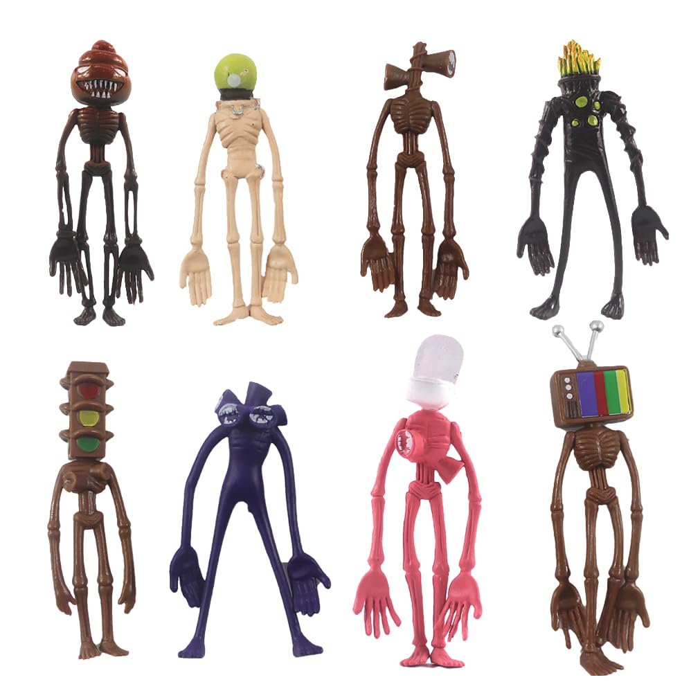 8pcs Siren Man Figures Toys Set,Game Siren Action Figures Cake Toppers Cake Decoration, Animal Figure Horror Model Dolls Set, Collectable Siren Head Model Figure Toy For Desk Home Car Decoration