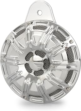 CNC Billet Aluminum Horn Cover for Harley Big Twin, Street Glide,Road King, Electra Tour Glide CVO, 1991-2024 Gauge style, CHROME