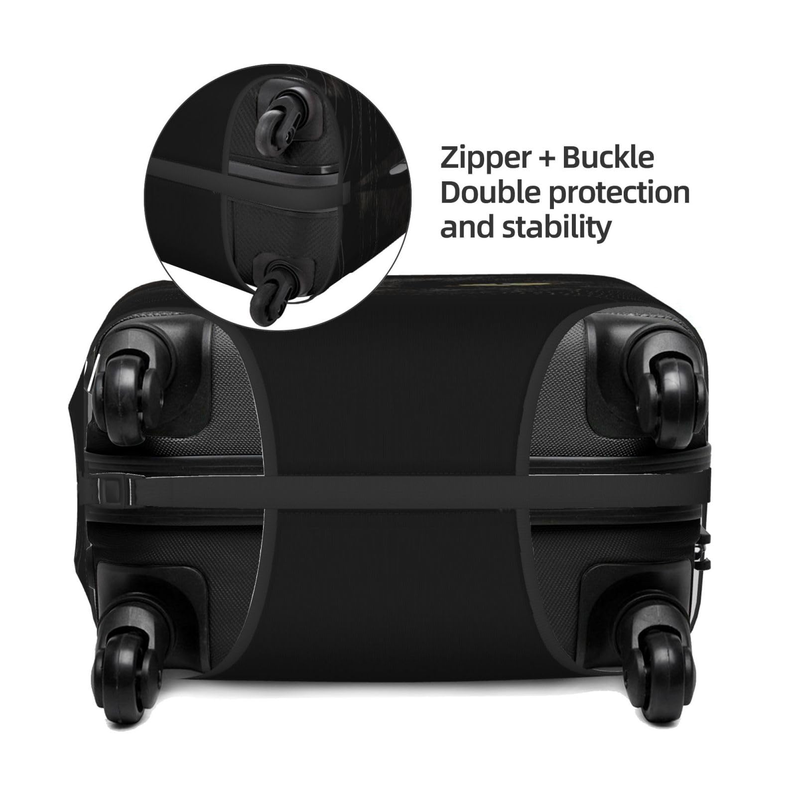 Cool Black Cat con gli occhi verdi copertura per bagagli elastico lavabile elasticizzato valigia da viaggio protezione antigraffio per bambini e adulti, Gatto, M, Per uso