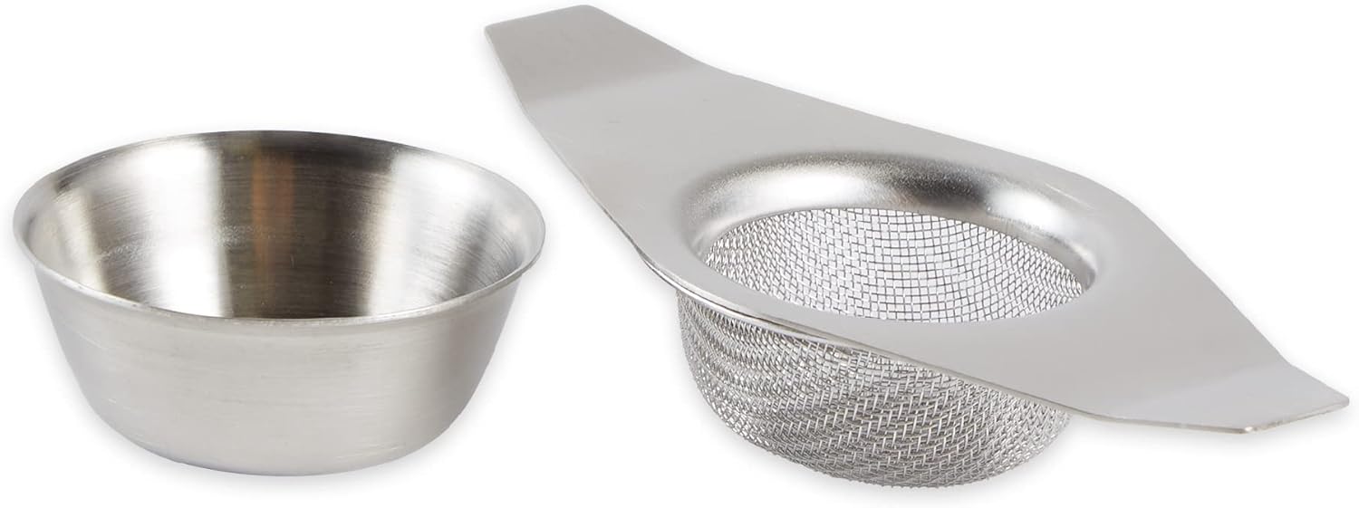 RSVP International Tea Strainer Collection, Strainer & Drip Cup