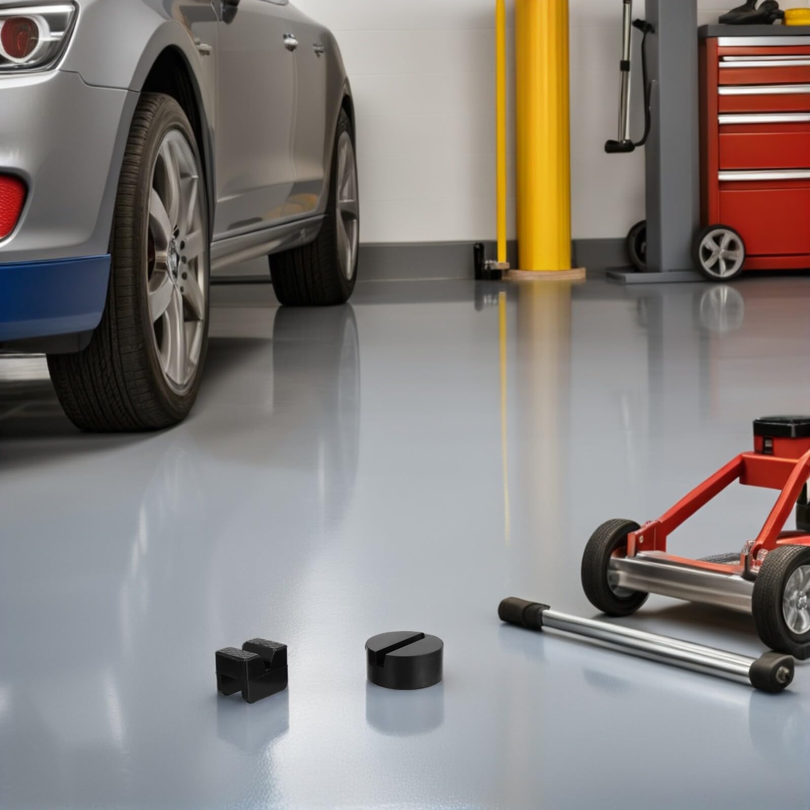 6 Pezzi Tamponi in Gomma Antiscivolo per Sollevatore Auto Cuscinetti Elastici Ammortizzanti per Supporto Jack Protezione Telaio Veicolo e Punti di Sollevamento Adatti Vari Modelli
