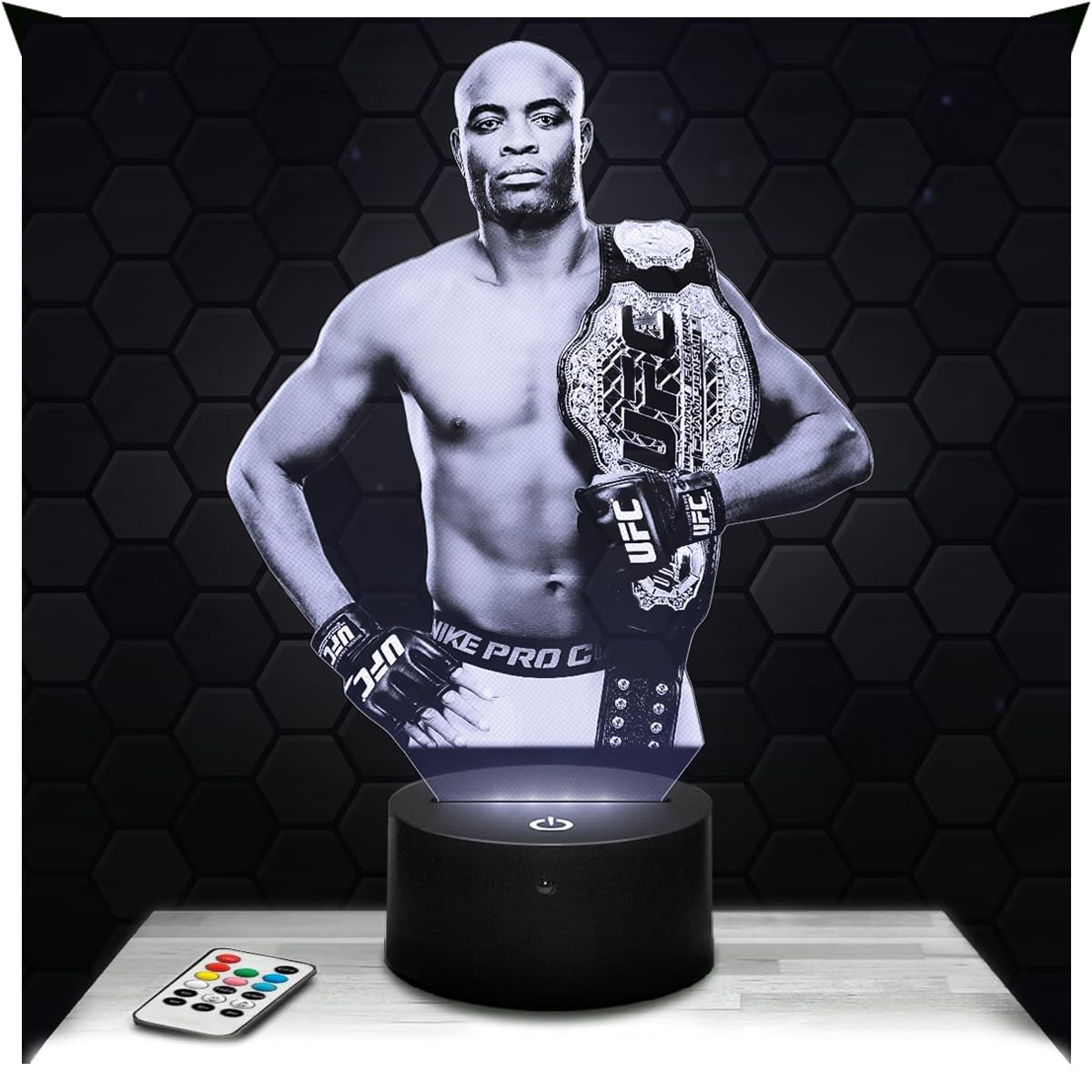 Lampephoto.fr - Anderson Silva The Spider MMA 3D Lamp Decoration Free Martial Arts. Gift idea for Men Anderson Silva The Spider MMA Adult Night Light Room Decor, Original Christmas, Gift Idea