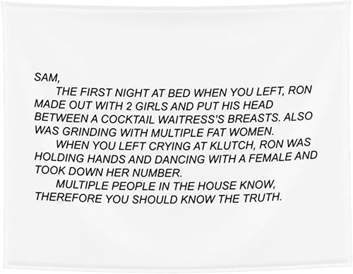 Miniatura 1 de Tapiz de letras de Jersey Shore divertido The Note para colgar en la pared, pancarta artística para el hogar, sala de estar, dormitorio, dormitorio