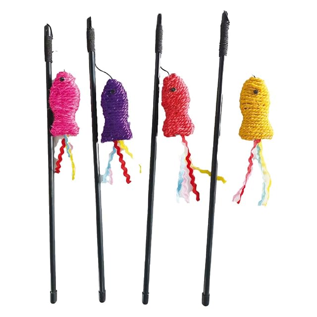 Croci C6098088 Juego para Gatos Varita Little Fish, 40 cm